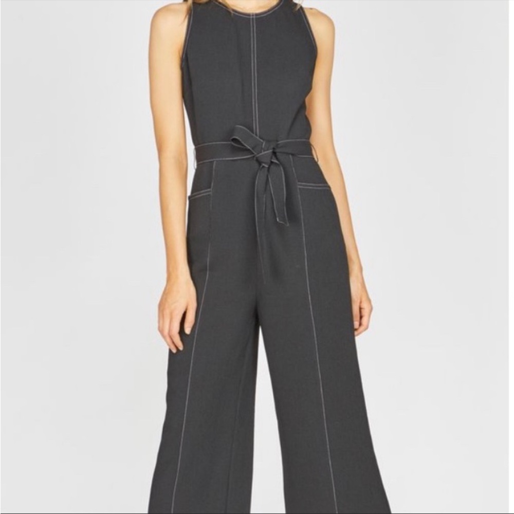 Greylin Isa Black Jumpsuit with Bow belt